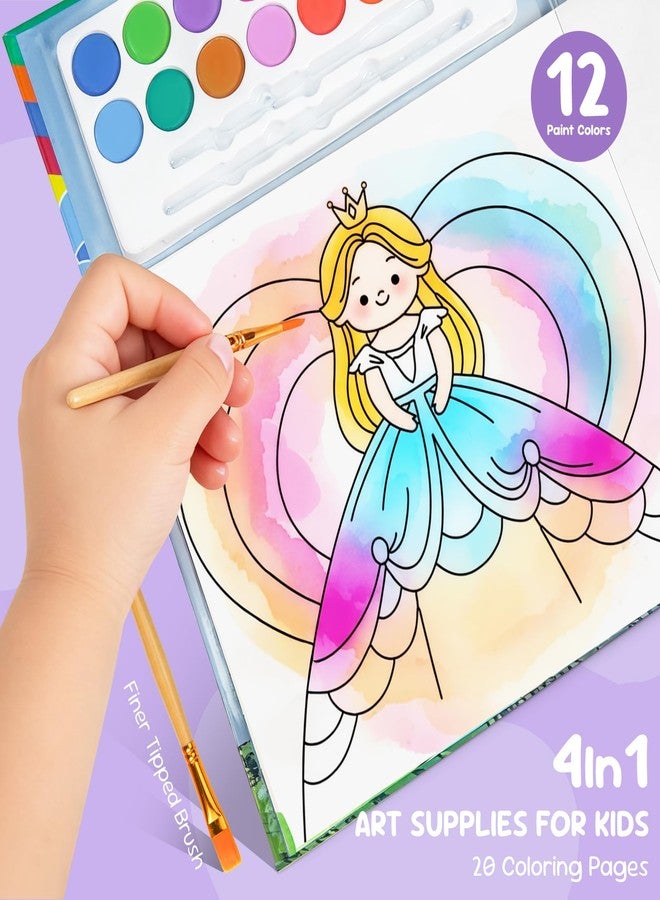 hapray 12 Vibrant Washable Colors Paint with Water Coloring Book for Toddlers, 5 Display Stands Watercolor Paint Set for Kids Ages 3-5 4-8, Arts and Crafts Toys Birthday Holiday Gifts for Boys Girls - Image 3